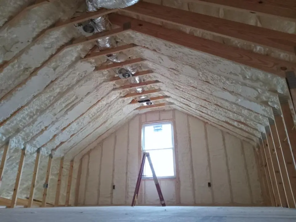 Spray foam roofing application for Crawl Space Insulation project in Franklin